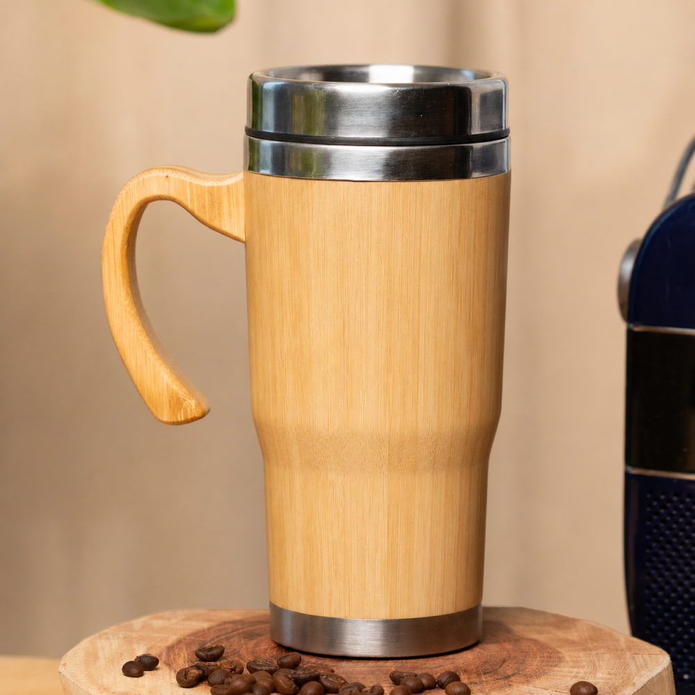 450ml Bamboo Travel Mug With Handle