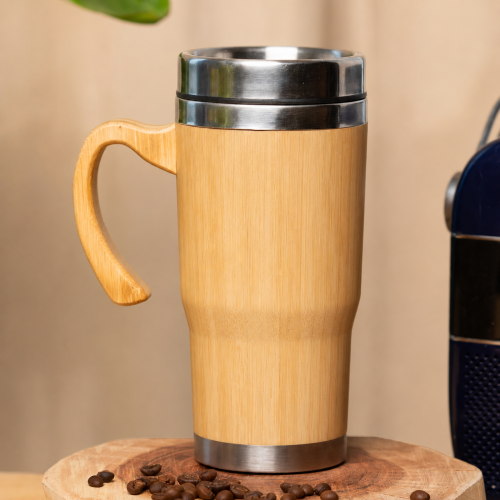 450ml Bamboo Travel Mug With Handle