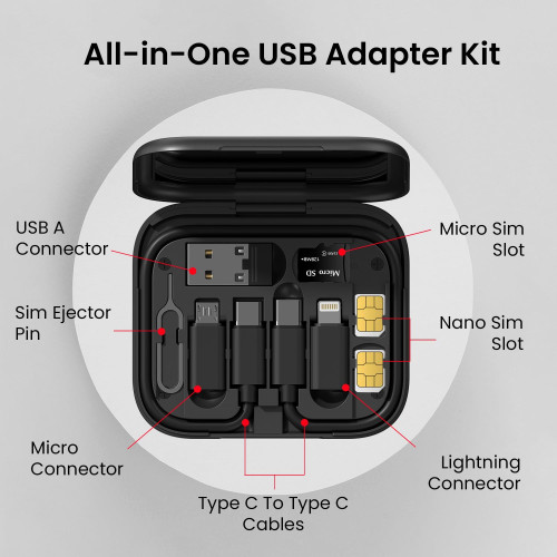 Portronics Snapcase 60W Multifunctional Fast Charging Data Cable Kit