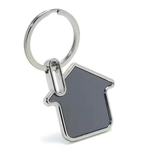 Home Shape Metal Keychain
