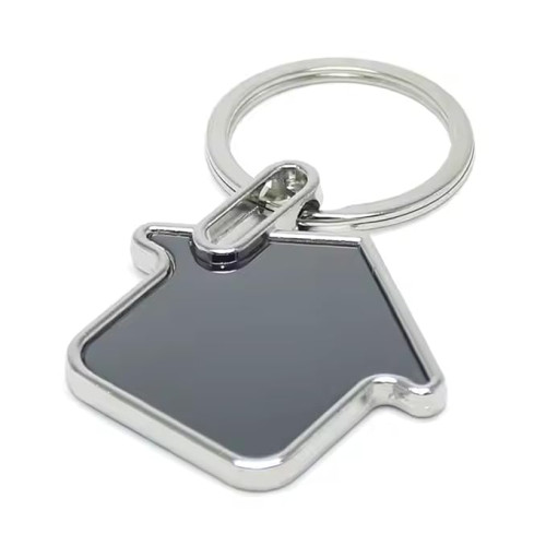 Home Shape Metal Keychain