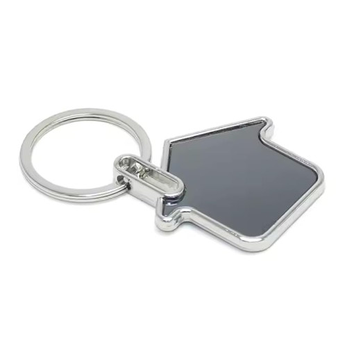 Home Shape Metal Keychain