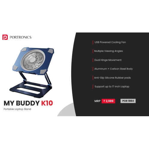 Portronics My Buddy K10 Portable Laptop Stand