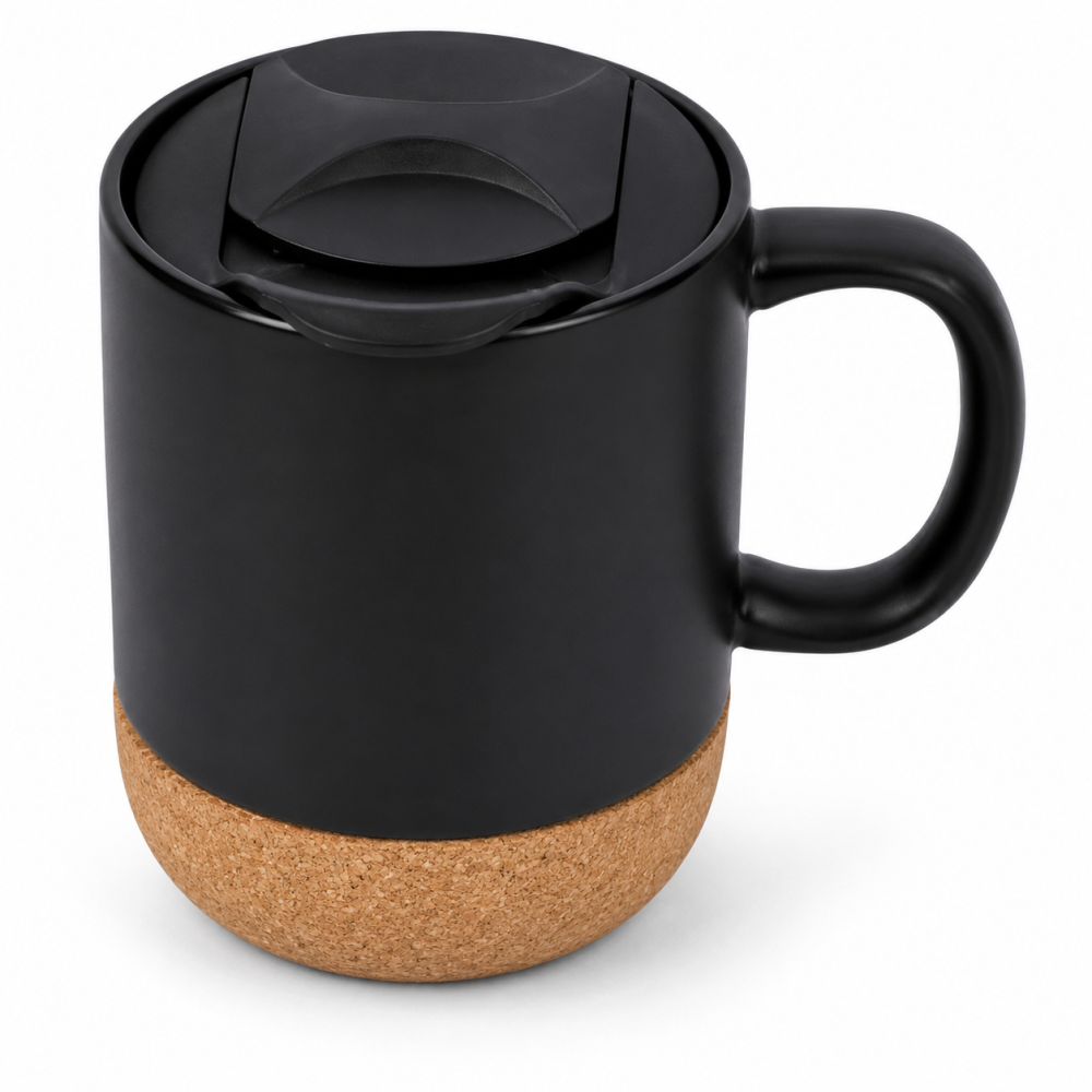 250ml Black & White Cork Ceramic Coffee Mug