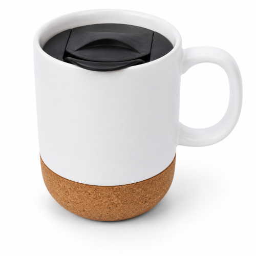 250ml Black & White Cork Ceramic Coffee Mug
