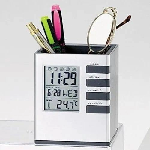 Cube Desk Stand With Clock