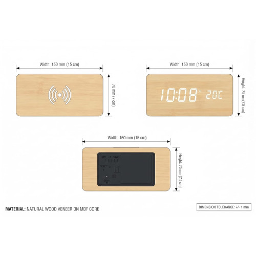 Wooden LED Clock