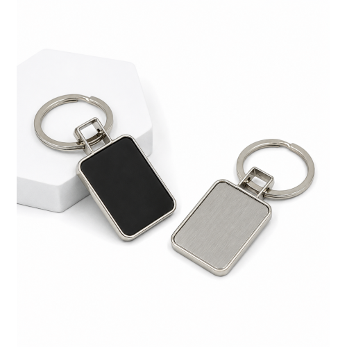 Rectangle Shape Metal Keychain
