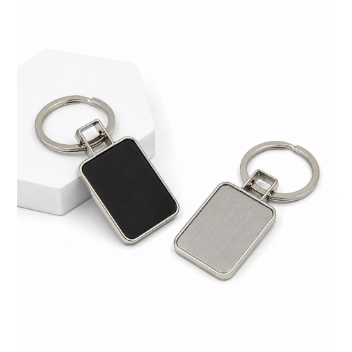 Rectangle Shape Metal Keychain