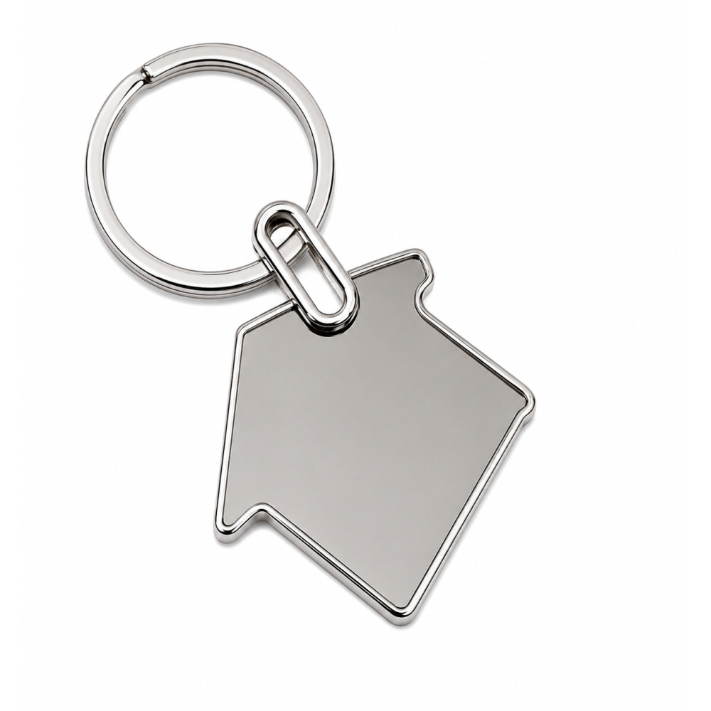 Home Shape Metal Keychain