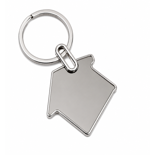 Home Shape Metal Keychain