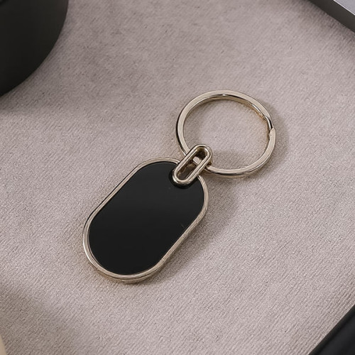 Oval Metal Keychain