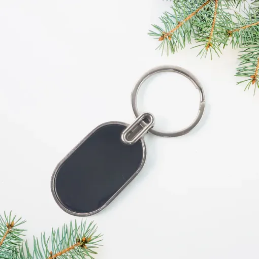 Oval Metal Keychain