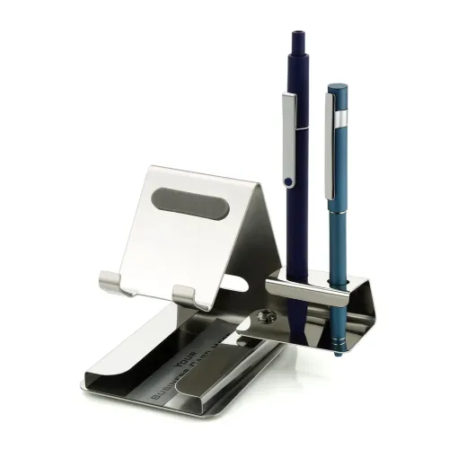 Stainless Steel Mobile Stand With Pen Holder
