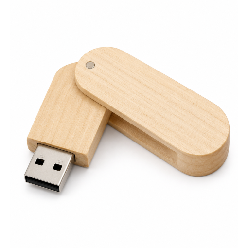 32GB  Swivel Wooden Pendrive