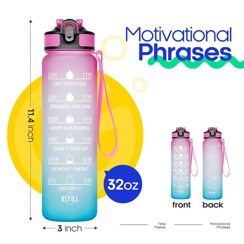 1000ml Motivational Water Bottle