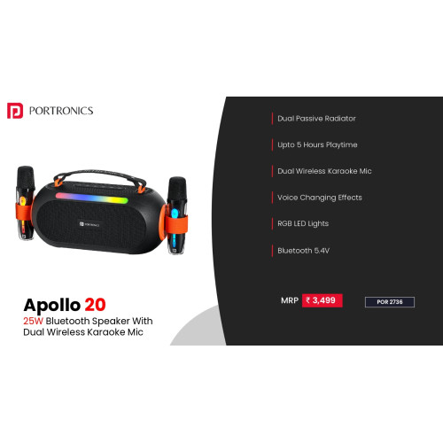 Portronics 25W Apollo 20 Wireless Bluetooth Portable Speaker