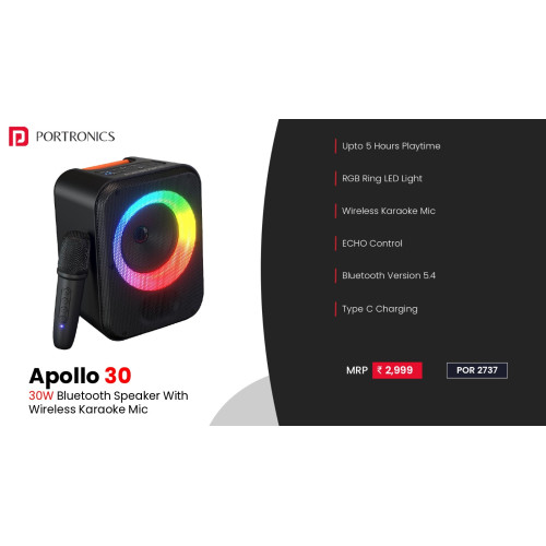 Portronics 30W Apollo 30 Wireless Bluetooth Portable Speaker