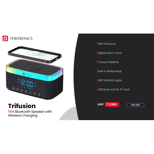 Portronics Trifusion 16W HD Sound Bluetooth Speaker