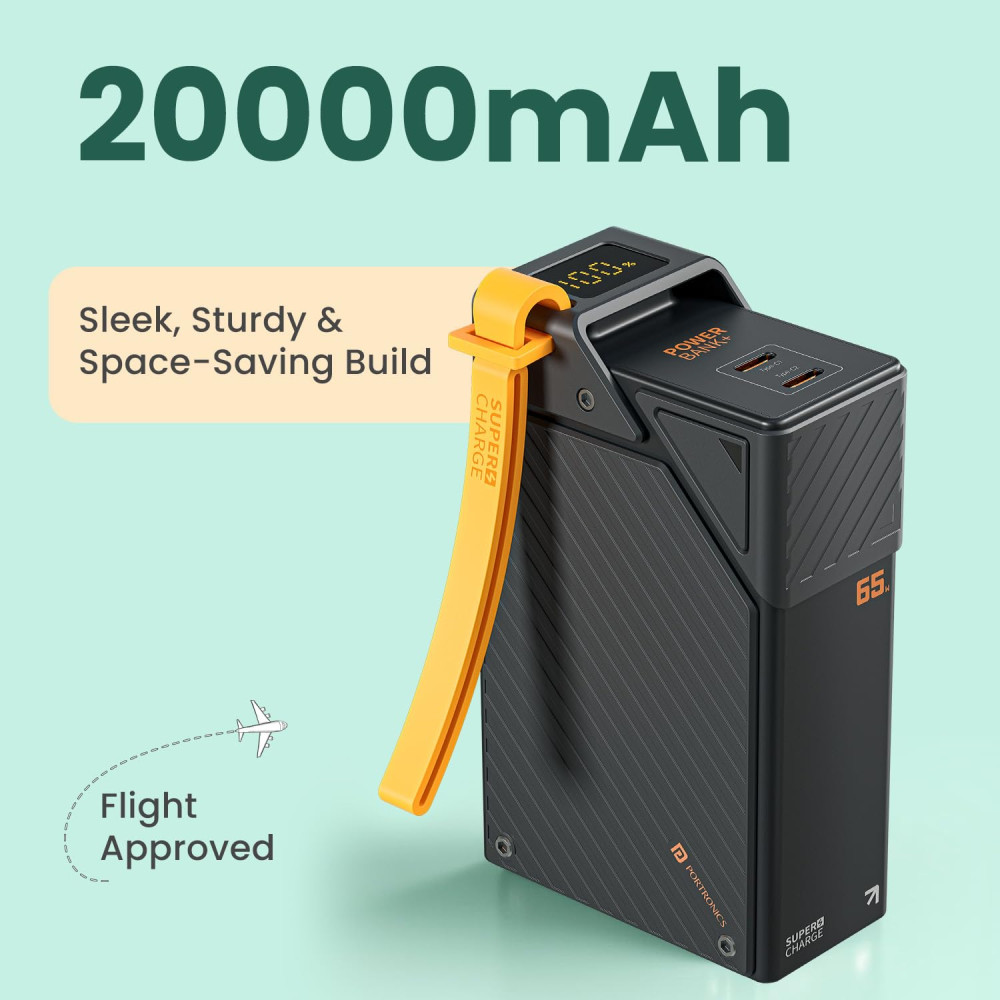 Portronics Power Shutter 20000mAh 15W Magnetic Wireless Fast Charging Powerbank
