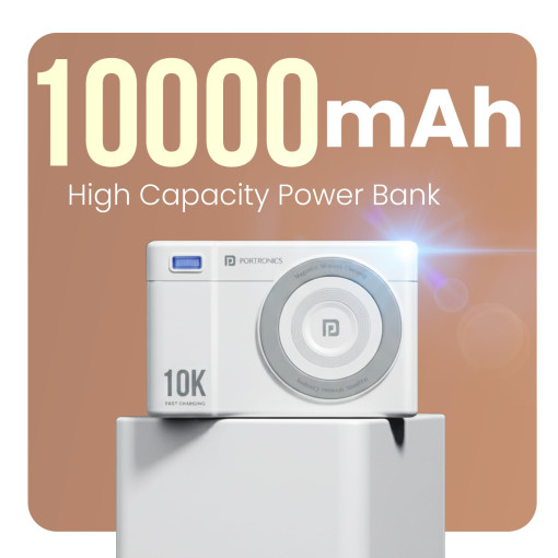 Portronics PowerShutter Air 10K 10000mAh 15W Wireless Magnetic Fast Charging Powerbank