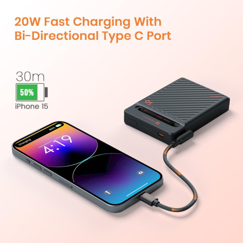 Portronics Chyro 10000mAh 15W Magnetic Wireless Fast Charging Powerbank 