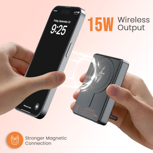 Portronics Power Shutter 10000mAh 15W Magnetic Wireless Fast Charging Powerbank