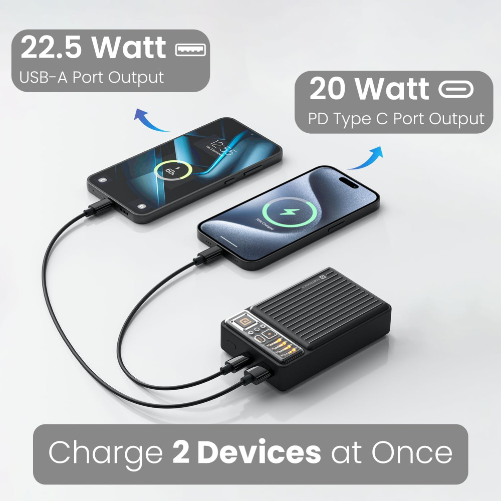 Portronics Luxcell Wireless Mini 20k 20000mAh 15W Magnetic Wireless Fast Charging Power Bank 