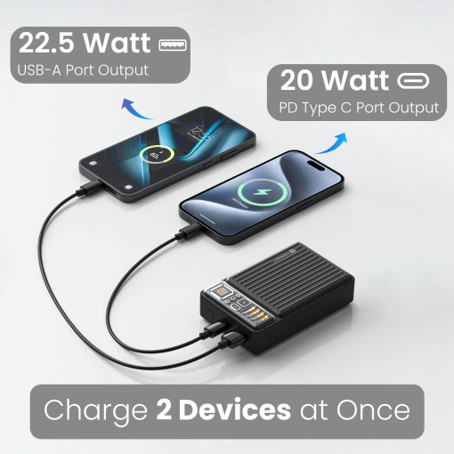 Portronics Luxcell Wireless Mini 20k 20000mAh 15W Magnetic Wireless Fast Charging Power Bank 