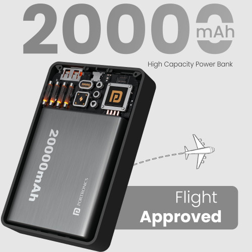Portronics Luxcell Wireless Mini 20k 20000mAh 15W Magnetic Wireless Fast Charging Power Bank 