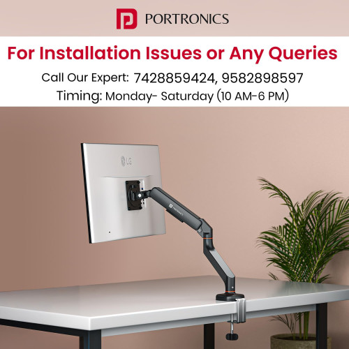 Portronics Aerolift Solo Gas Spring Monitor Arm