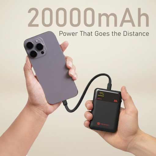 Portronics 65W Ignis 65 20000mAh Fast Charging Powerbank 