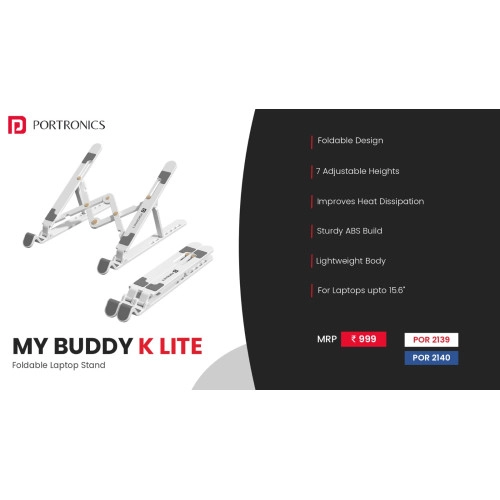 Portronics My Buddy K Lite Foldable Laptop Stand
