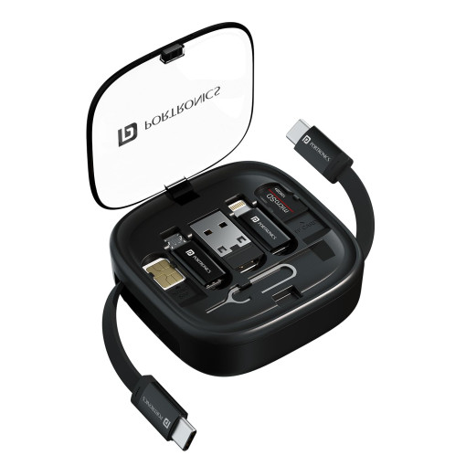Portronics Snapcase 2 60W Multifunctional Fast Charging Data Cable Kit 