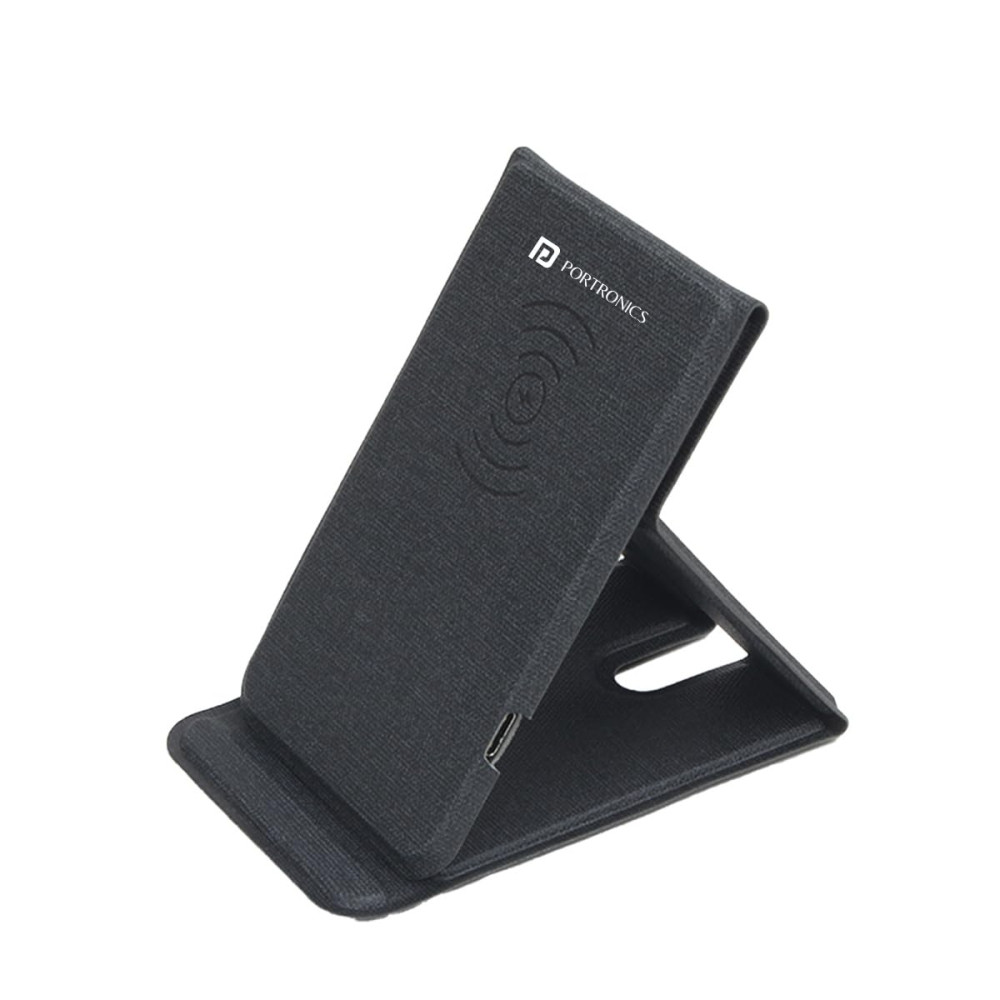 Portronics Freedom Fold 15W Foldable Wireless Charger with Premium PU Leather