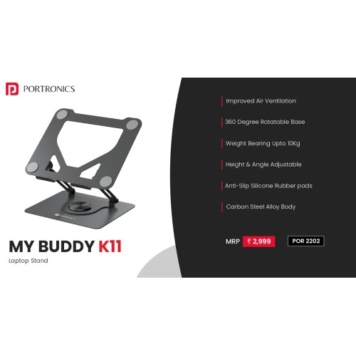 Portronics My Buddy K11 Metal Laptop Stand 