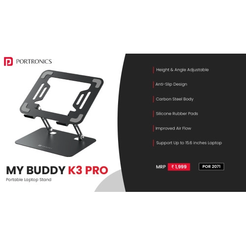 Portronics My Buddy K3 Pro Laptop Stand 