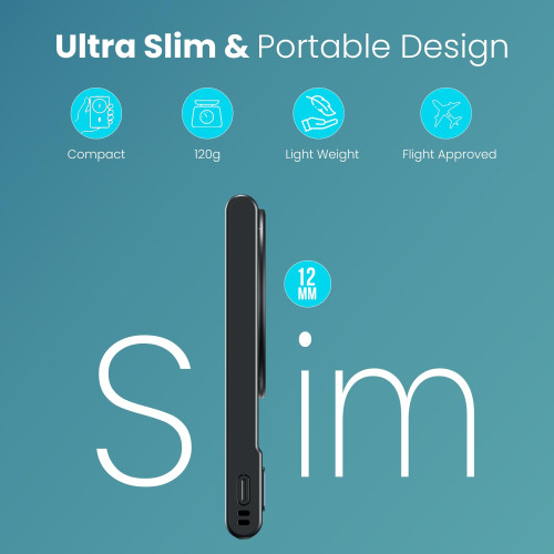 Portronics Power Shutter Air 5k 5000mAh 15W Wireless Magnetic Fast Charging Slim Powerbank