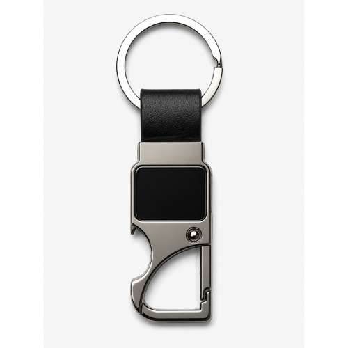 Metal and Leather Keychain