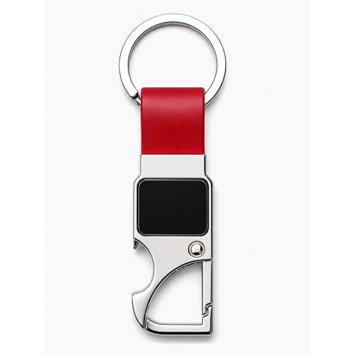 Metal and Leather Keychain