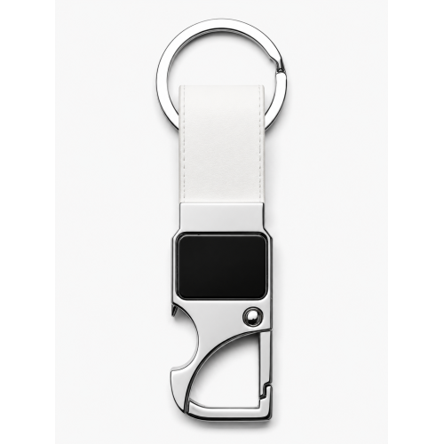 Metal and Leather Keychain