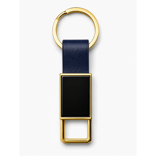 Metal and Leather Keychain