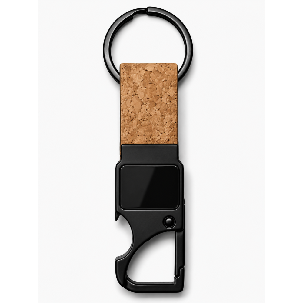 Metal and Cork Keychain